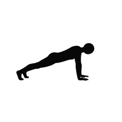 Man Doing Plank Exercise Silhouette Core Strengthening Workout Fitness Training