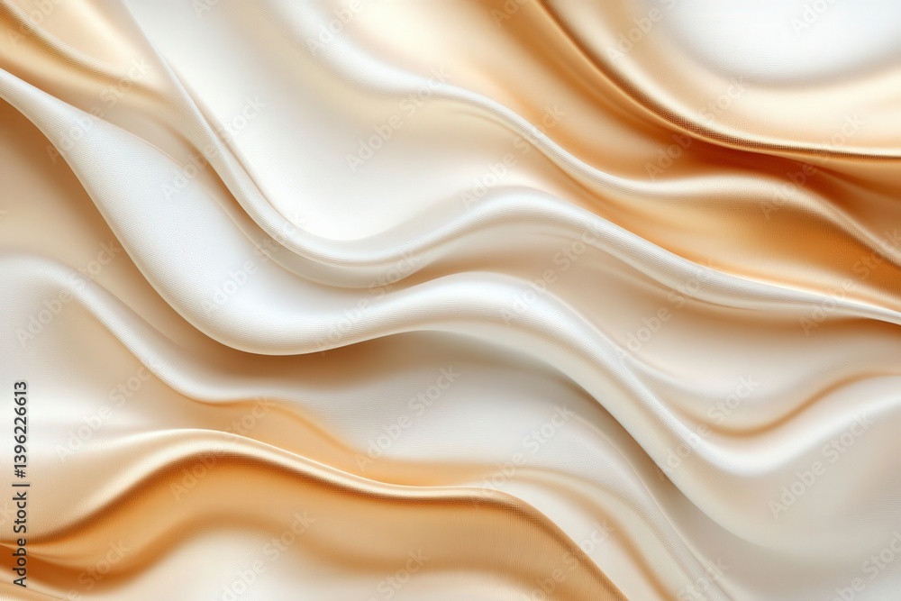 Poster elegant beige and white silk waves create flowing curves in this high-resolution abstract background
