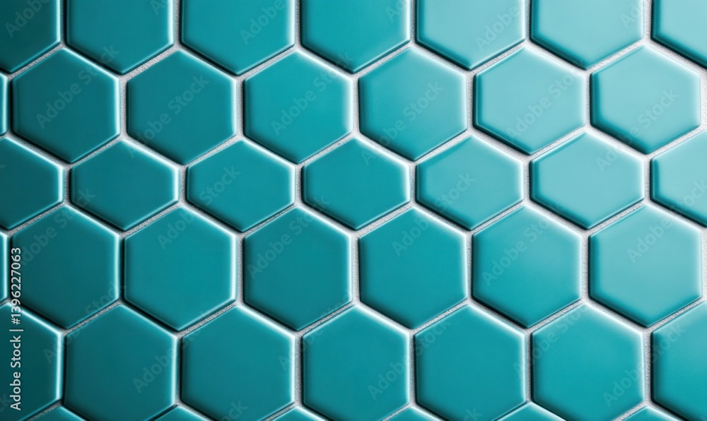 Poster a blue turquoise gradient hexagonal tile pattern creates a modern and visually appealing background.