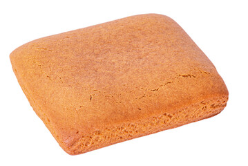 Rectangular gingerbread cookie isolated on white background. Food, dessert.