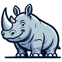 Smiling Rhino Cartoon