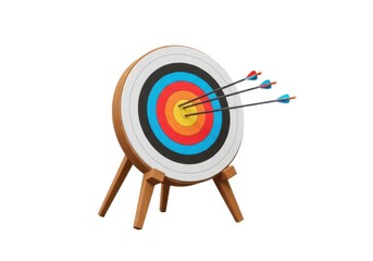 Archery target arrows bullseye competition sport aim game isolated on white background