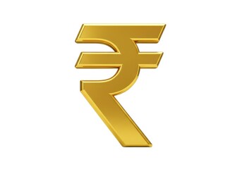 Fototapeta premium Indian rupee symbol currency finance investment concept isolated on white background