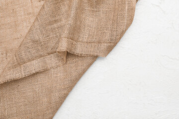 Burlap cloth on white background