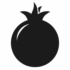 Pomegranate Silhouette Vector icon on white background