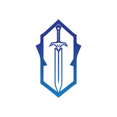 Creative Sword and Shield Logo Design Illustration Template