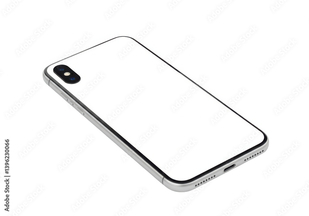 Poster White smartphone mockup for app design and presentation use isolated on white background