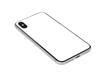 White smartphone mockup for app design and presentation use isolated on white background