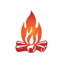 Creative Campfire Logo Design Illustration Template
