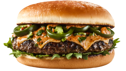 Juicy Spicy Jalapeno Burger Delicious Fast Food Craving