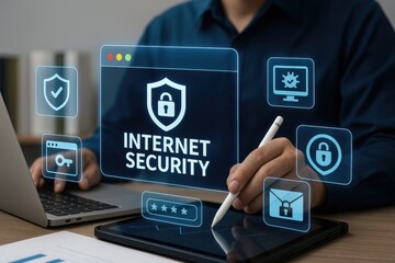 Cybersecurity Shield and Digital Protection Technology. Safeguarding Data, Networks, and Online Systems from Evolving Threats