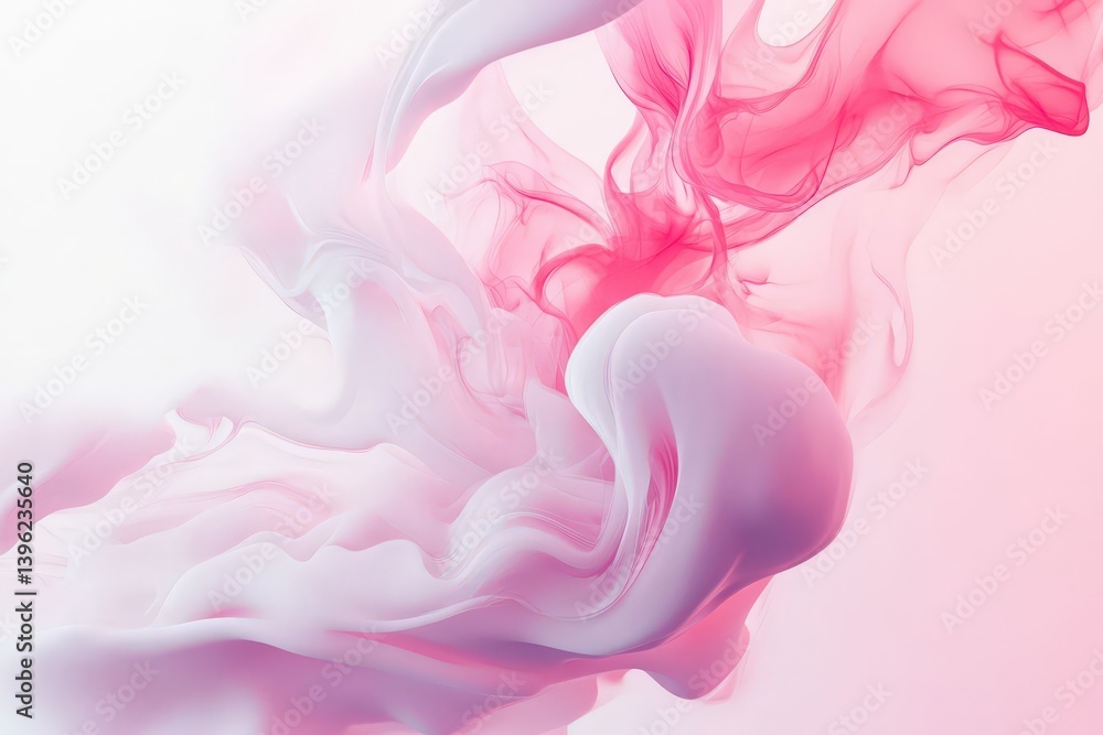 Aufkleber soft pink and white gradient background featuring an abstract fluid shape resembling gentle smoke or