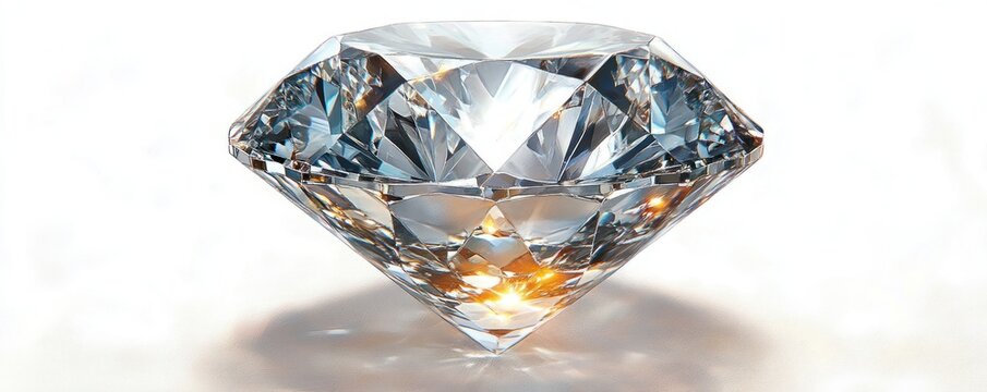 Hyper-realistic diamond with intricate facets showcasing brilliance and clarity in a minimalistic setting