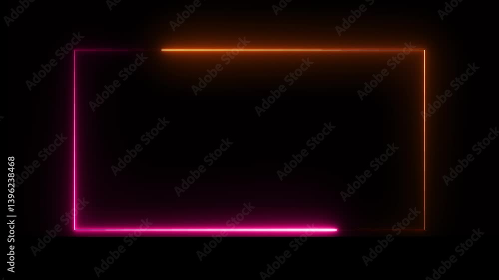 Poster rectangle frame abstract background with glowing lines video