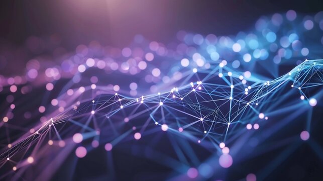 Abstract smooth texture digital circuits glowing subtly across a gradient from deep purple to blue symbolizing machine learning and digital networks