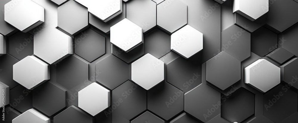 Poster geometric hexagonal background minimalist design for science technology and medical abstract concept