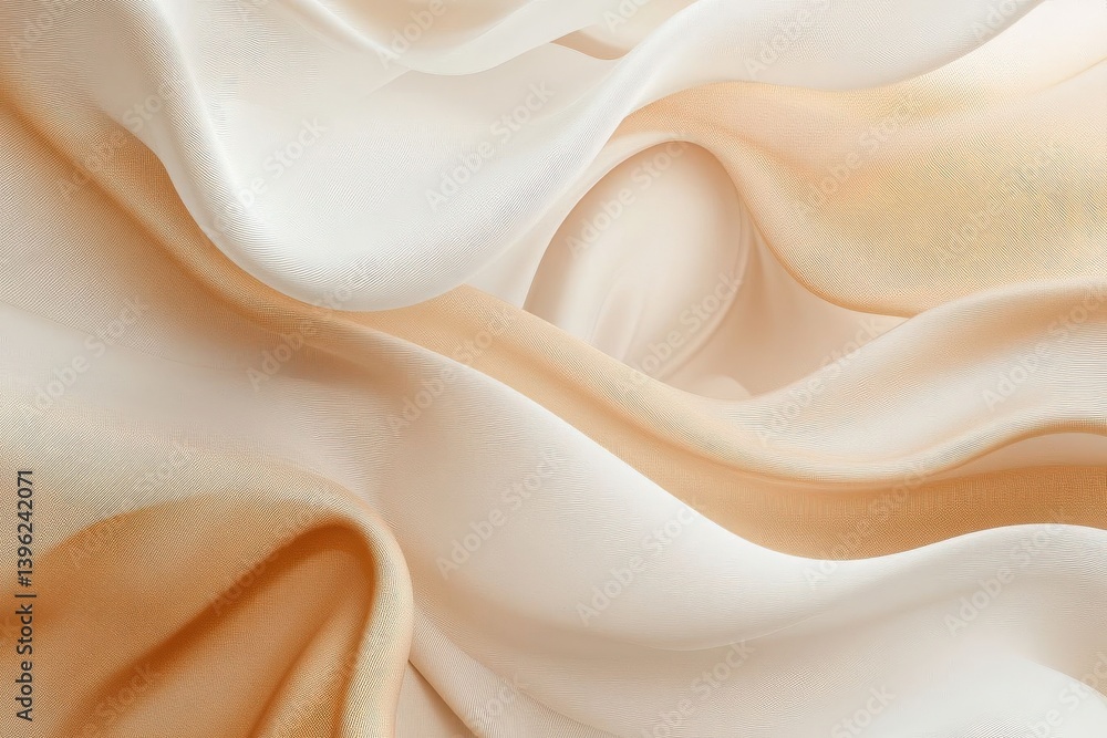 Poster elegant beige and white silk waves create flowing curves in this high-resolution abstract background