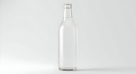Clear Glass Bottle On White Background