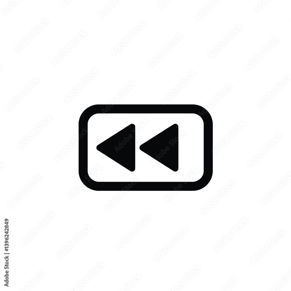 Poster fast rewind button icon vector illustration for ui design and media player