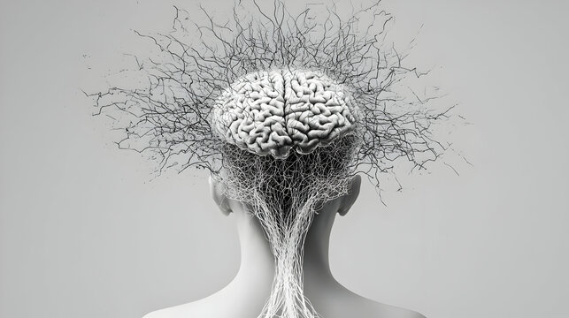 Abstract Digital Brain Exploding
