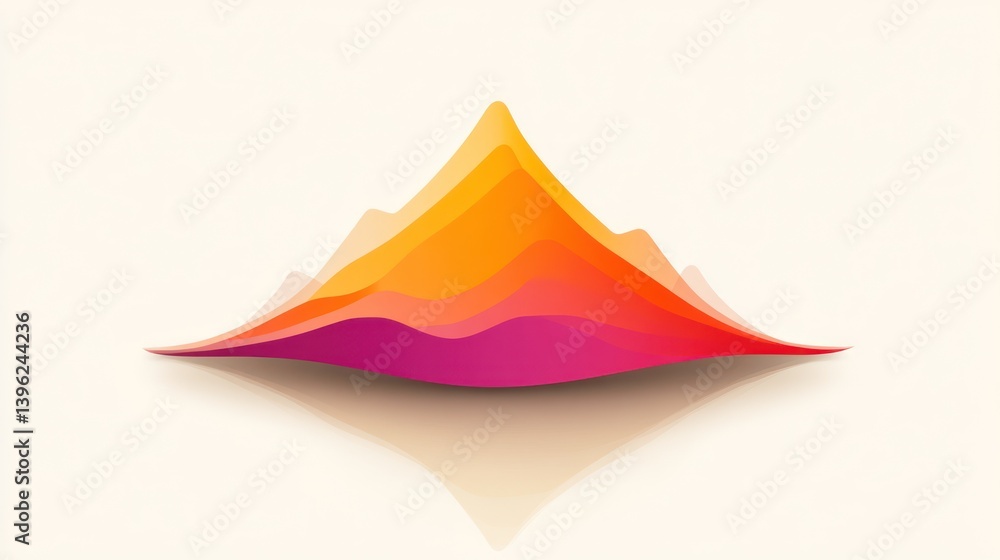 Aufkleber abstract layered mountain design with vibrant gradient colors for creative projects and visual