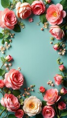 Vintage-inspired artificial flower wall backdrop Lush blooms, faded pastel tones , shabby chic, retro