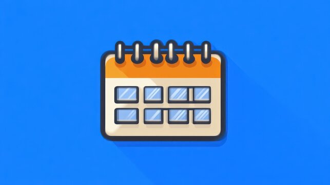 Calendar Icon with Blue Background Organizational Tool for Scheduling and Planning - Powered by Adobe