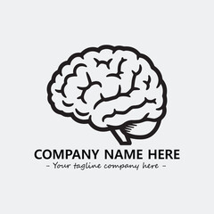 Brain illustration black and white for logo company vector image
