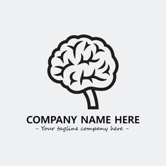 Brain illustration black and white for logo company vector image
