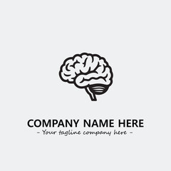 Brain illustration black and white for logo company vector image
