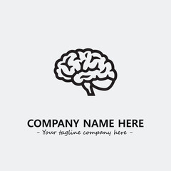 Brain illustration black and white for logo company vector image

