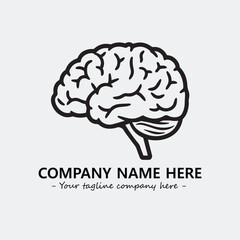 Brain illustration black and white for logo company vector image
