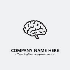 Brain illustration black and white for logo company vector image
