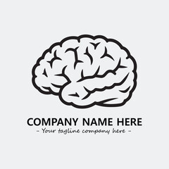 Brain illustration black and white for logo company vector image
