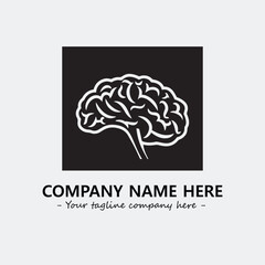 Brain illustration black and white for logo company vector image
