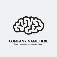 Brain illustration black and white for logo company vector image
