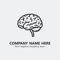 Brain illustration black and white for logo company vector image
