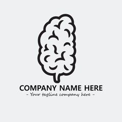 Brain illustration black and white for logo company vector image
