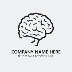Brain illustration black and white for logo company vector image
