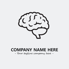 Brain illustration black and white for logo company vector image
