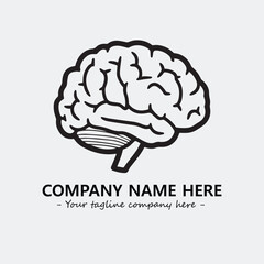 Brain illustration black and white for logo company vector image
