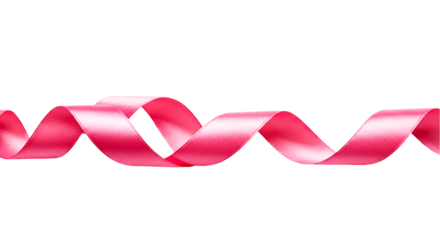 A single pink ribbon curling across a black background creating a decorative festive element image