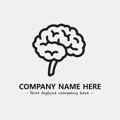 Brain illustration black and white for logo company vector image
