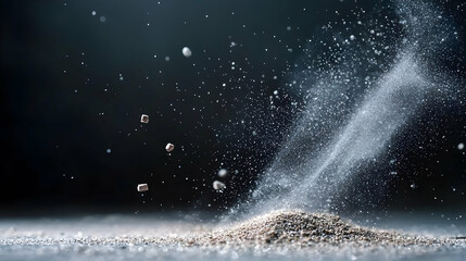 Powder Explosion On Dark Surface