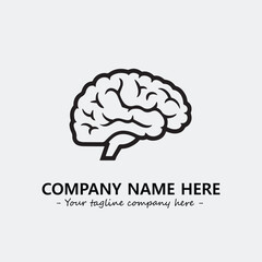 Brain illustration black and white for logo company vector image
