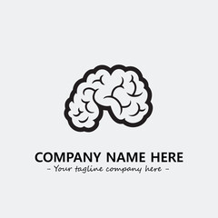 Brain illustration black and white for logo company vector image
