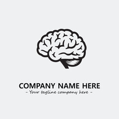 Brain illustration black and white for logo company vector image

