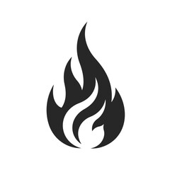 Stylized Burning Flame Isolated On White Background Vector Fire Icon Symbol