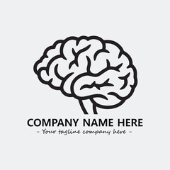 Brain illustration black and white for logo company vector image
