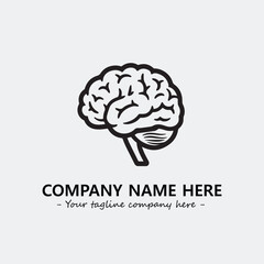 Brain illustration black and white for logo company vector image
